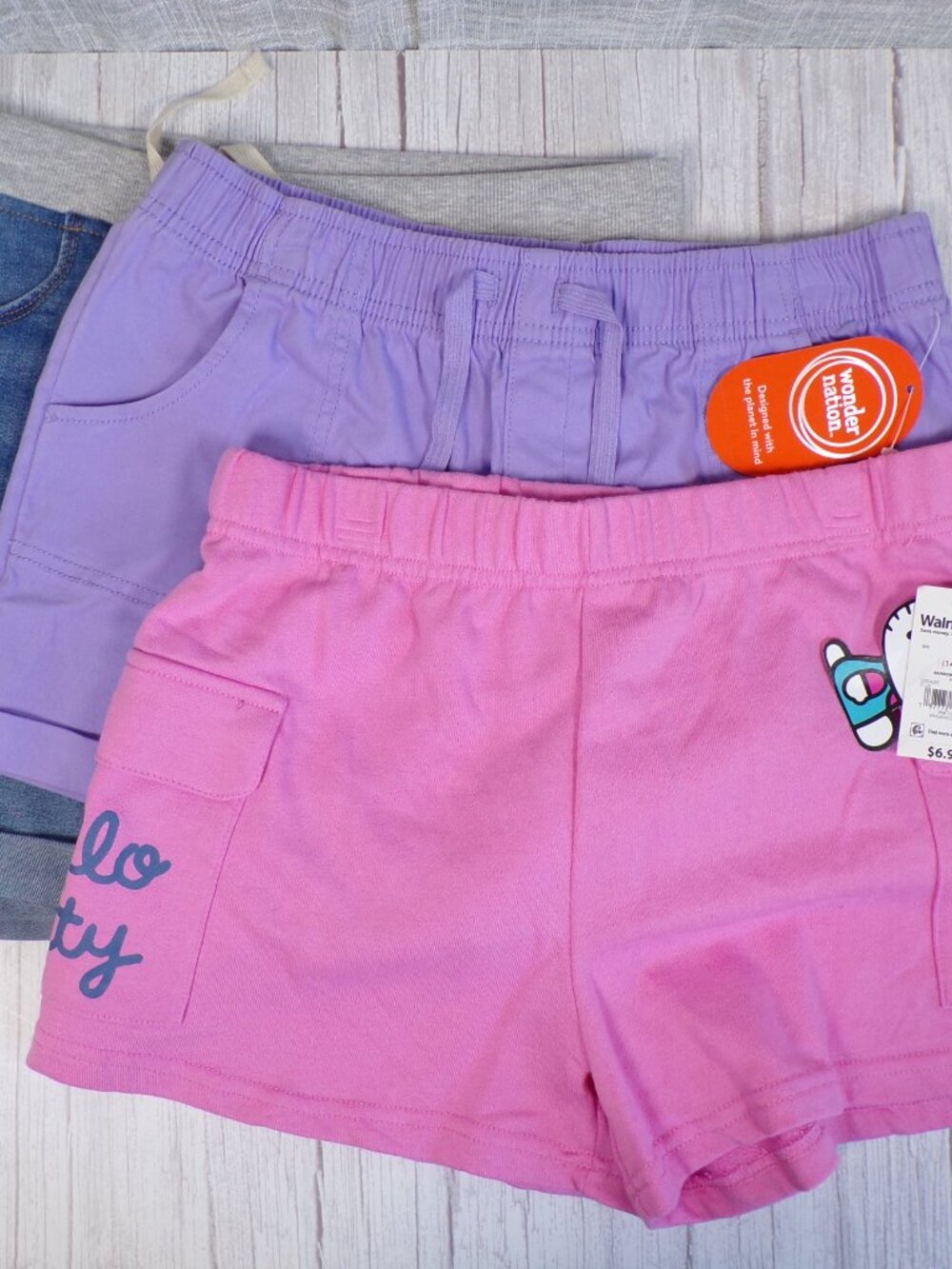 NWT Hello Kitty & Wonder Nation Girls' XL Cotton Shorts 3-Pack